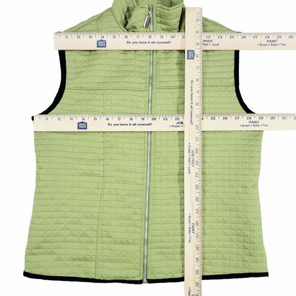 Robert Kitchen Quilted Vest M Womens Lime Green Zip Made in Canada - Picture 3 of 7